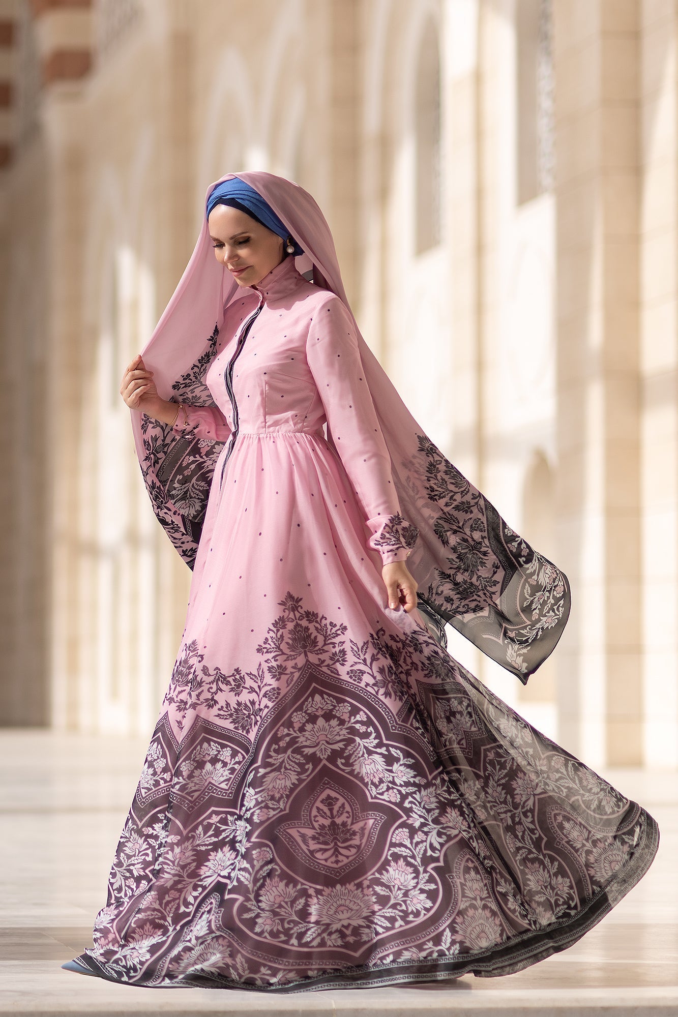 Rayyana Rose Chiffon Dress - Muslima Wear