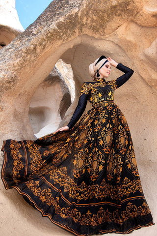 Golden Orchid Dress - Muslima Wear