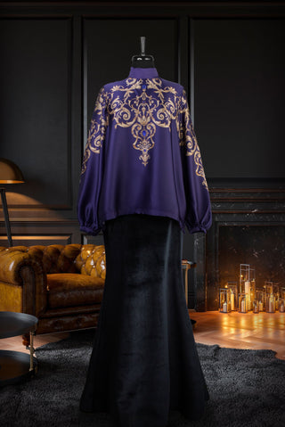 MAJESTY BLOUSE DARK PURPLE - Muslima Wear