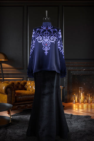 MAJESTY BLOUSE NAVY BLUE - Muslima Wear