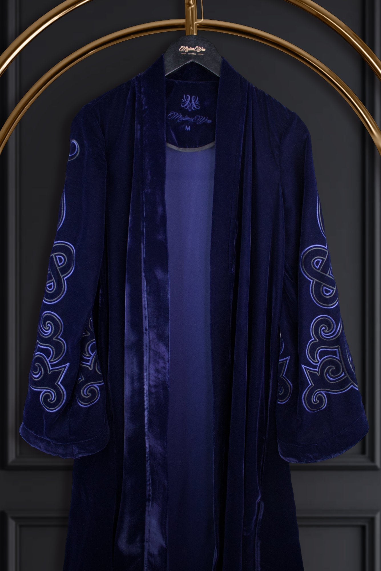 Muslima Navy Blue Velvet Abaya - Muslima Wear