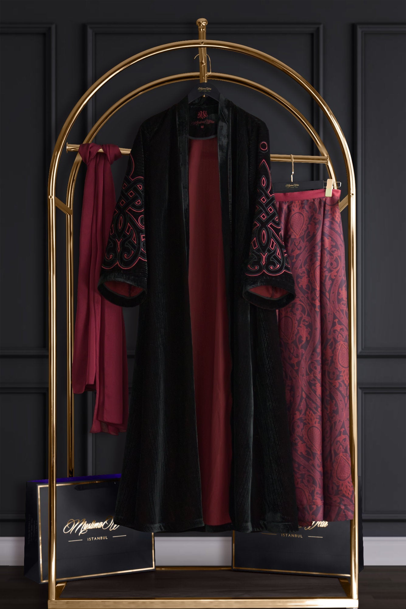 Muslima Ruby Velvet Abaya - Muslima Wear