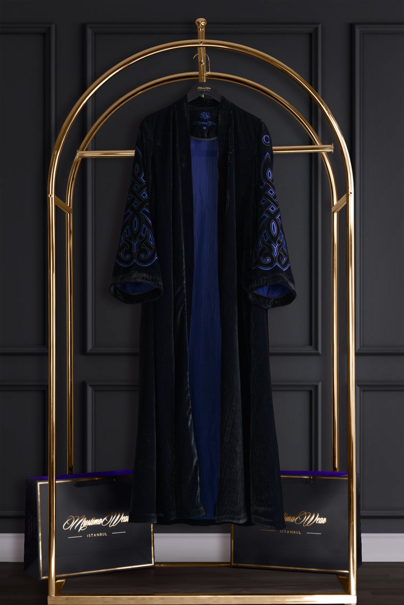 Muslima Violet Blue Velvet Abaya - Muslima Wear