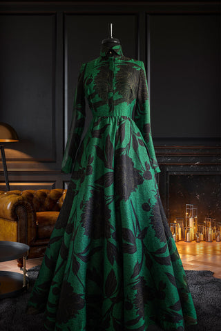 Peony Green Chiffon Dress - Muslima Wear