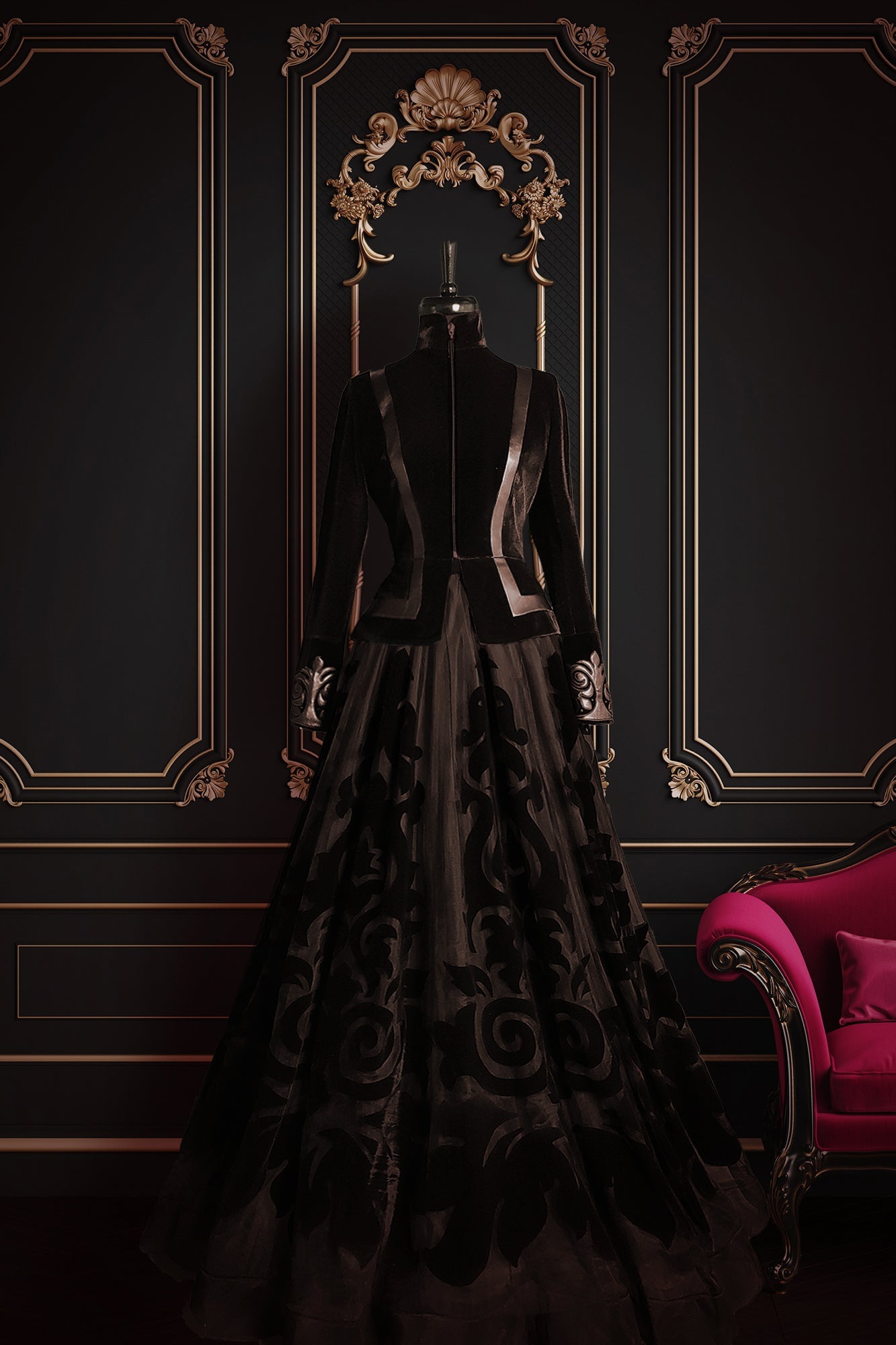 Aliya Black Velvet Suit - Muslima Wear