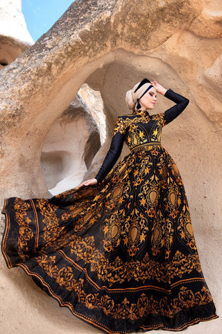 Golden Orchid Dress - Muslima Wear