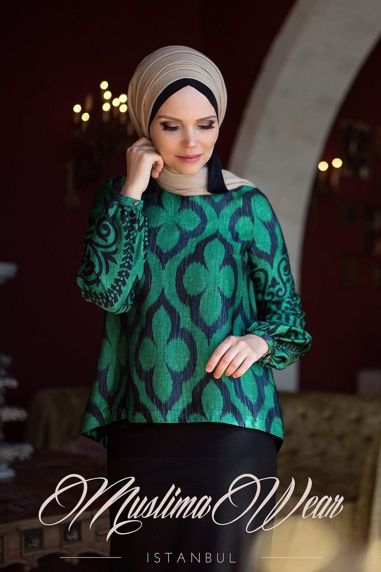 Muslima Wear Top S / green Lale Blouse Green