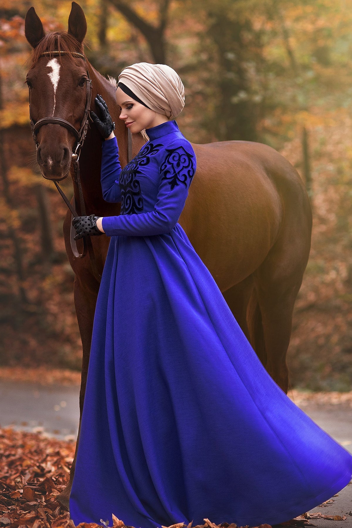 Royal blue dress with on sale hijab