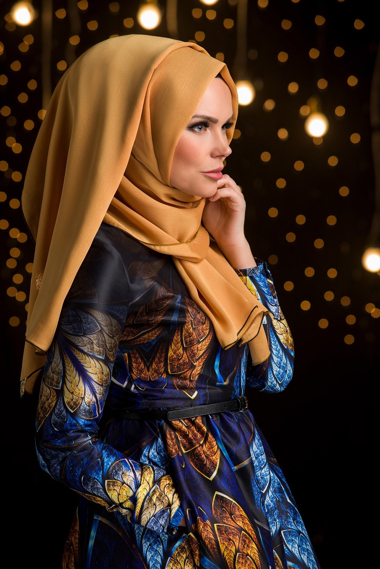 MW Hijab with Tassels Color: Gold - Muslima Wear