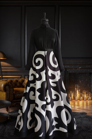Silkway Skirt White Black - Muslima Wear