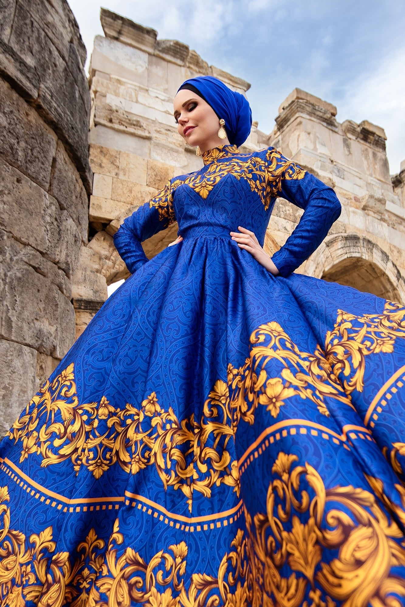 Sultana Royal Blue Dress - Muslima Wear